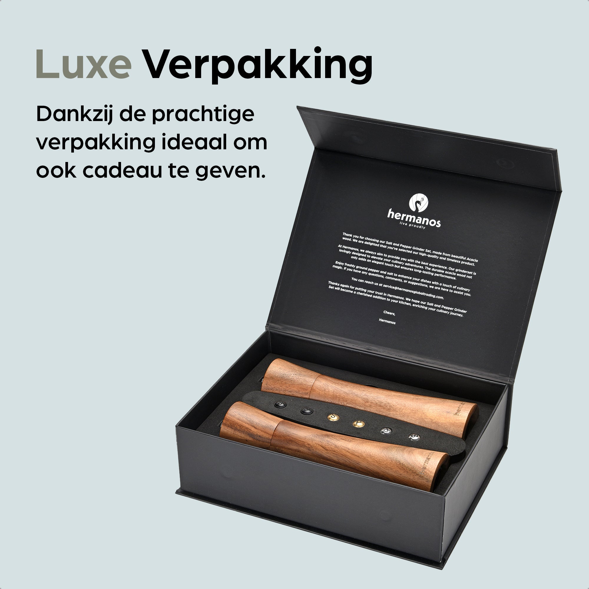 Peper-en Zoutmolen Set Handmatig Bruin - Bali - 22cm