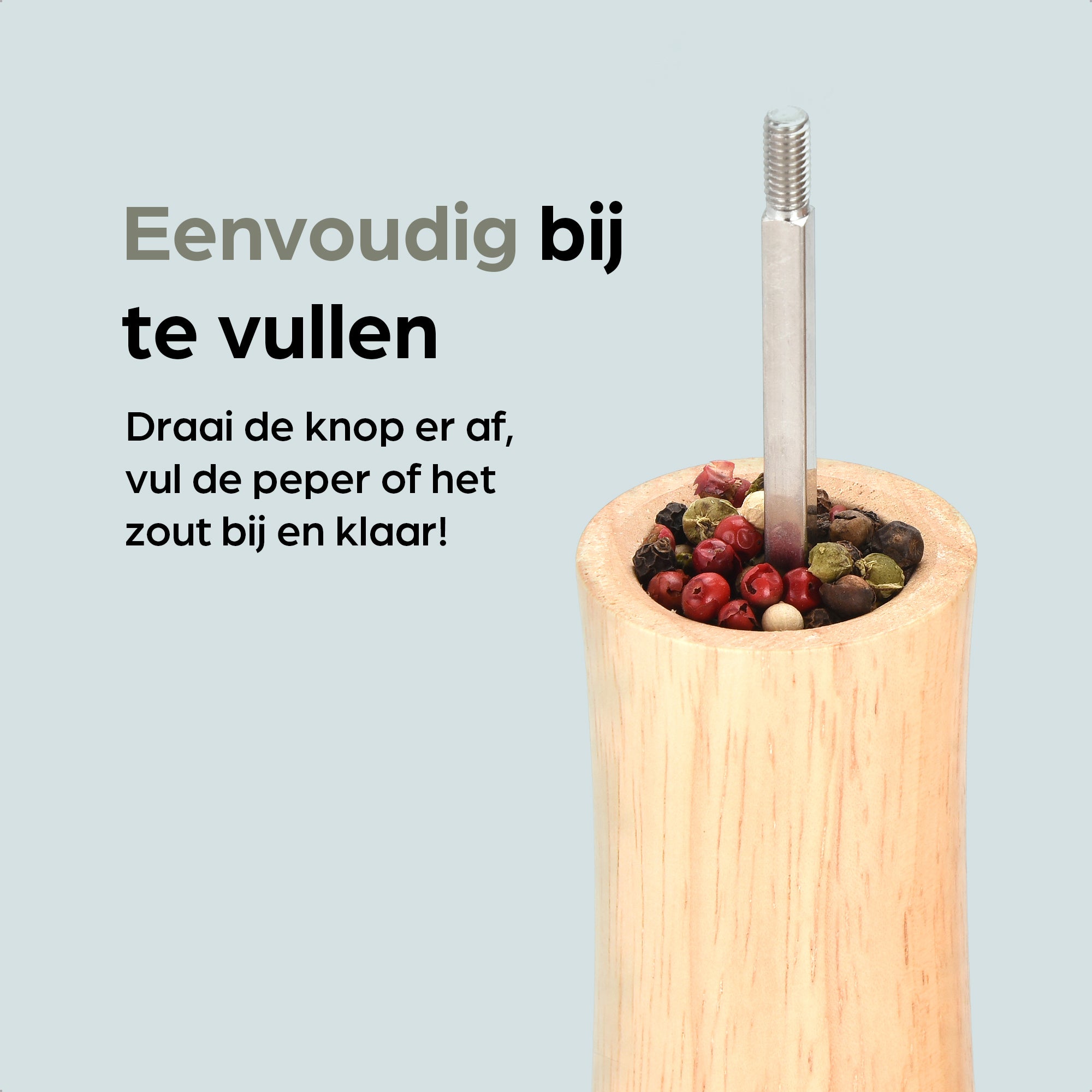Peper-en Zoutmolen Set Handmatig Blank - Bali - 22cm