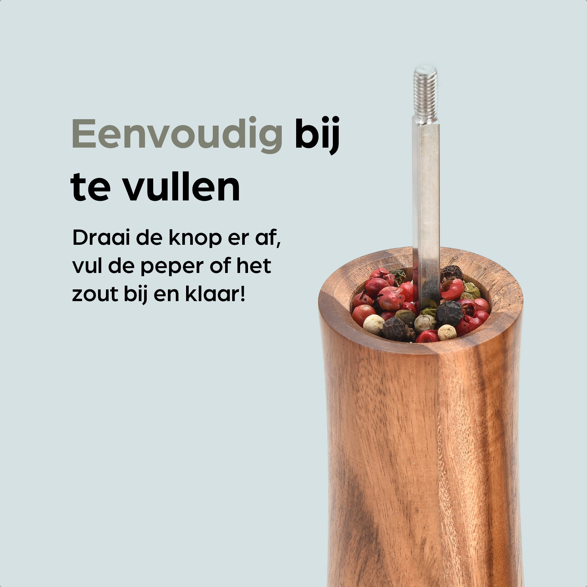 Peper-en Zoutmolen Set Handmatig Bruin - Bali - 22cm