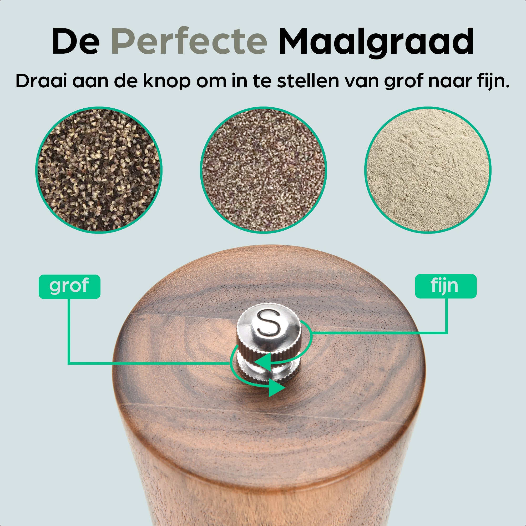 Peper-en Zoutmolen Set Handmatig Bruin - Bali - 22cm