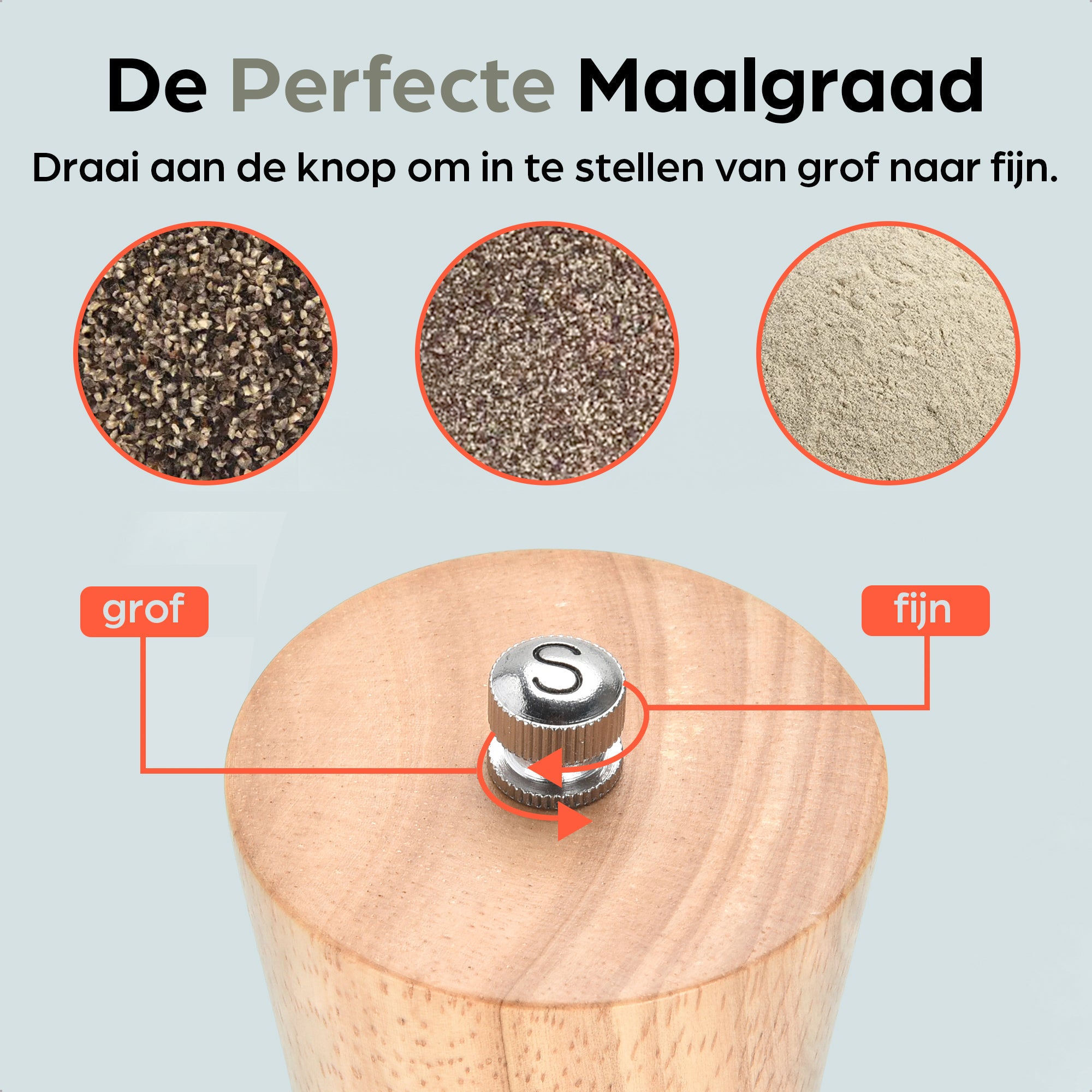 Peper-en Zoutmolen Set Handmatig Blank - Bali - 22cm