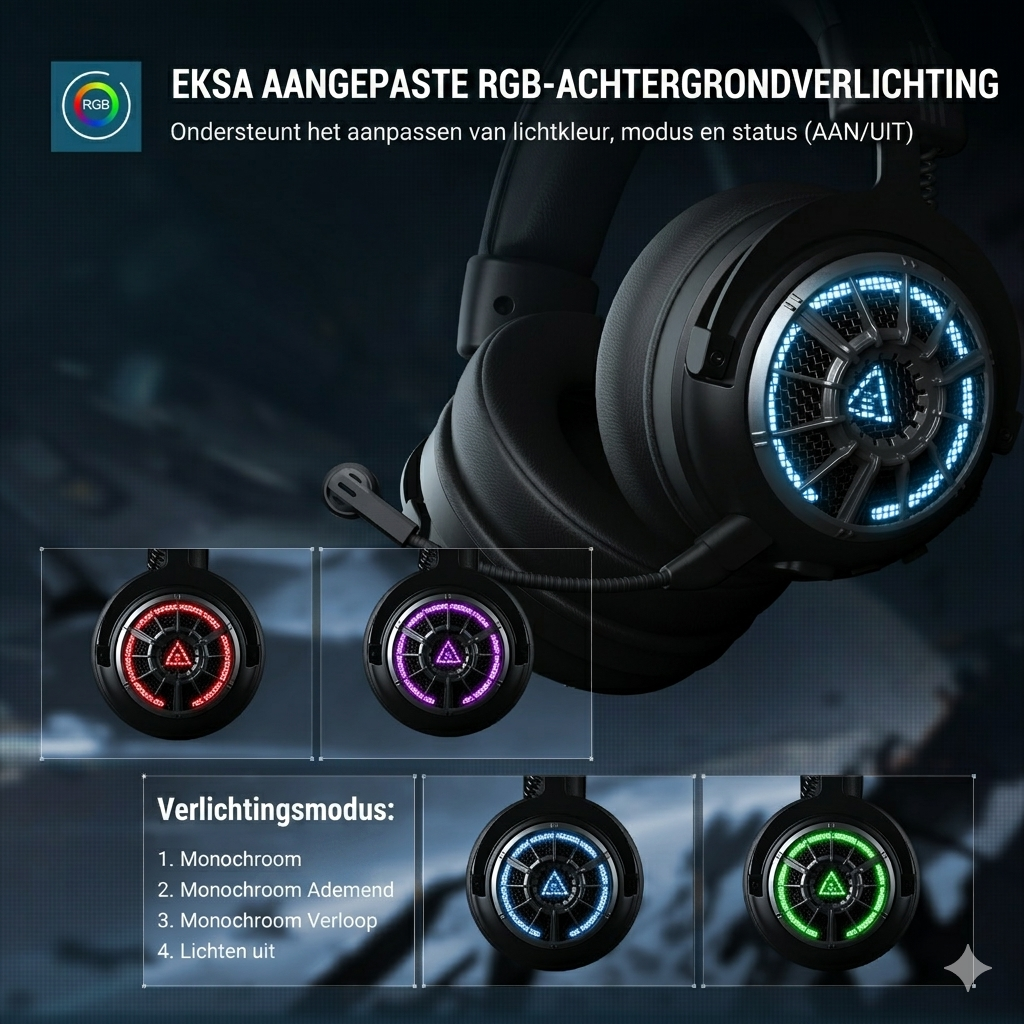 Gaming Headset Draadloos met Microfoon - PS5 PC Xbox Switch - Eksa