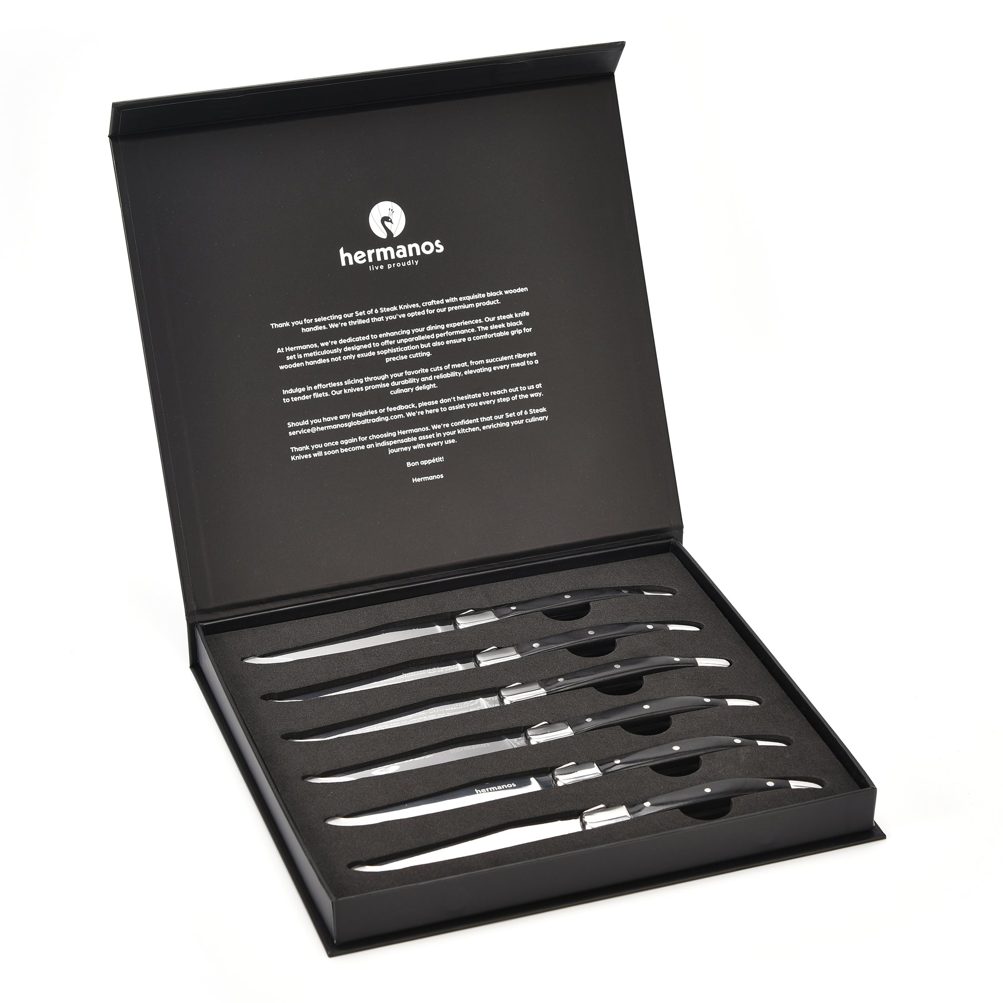 Steakmessen 6-delig - Zwart