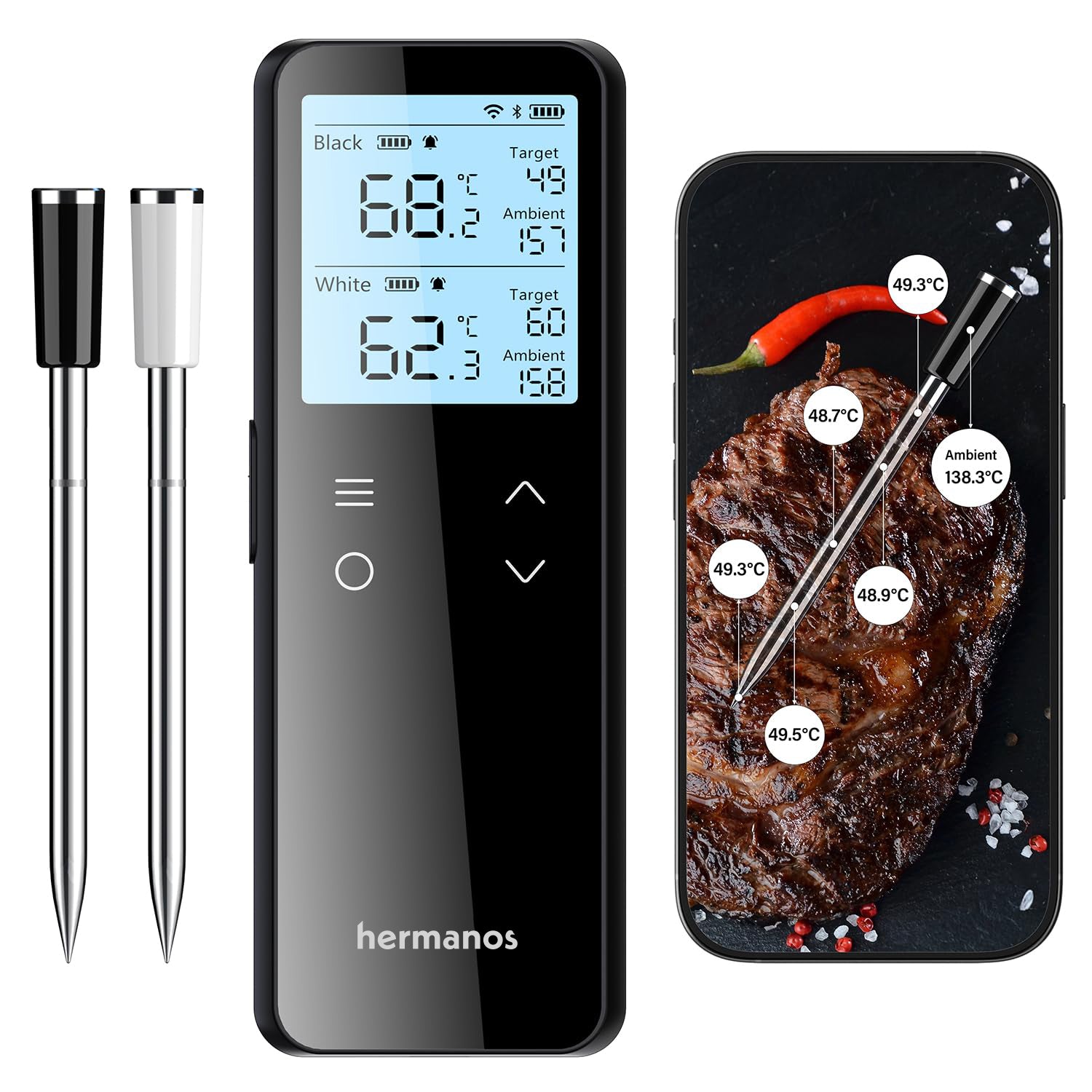 BBQ Thermometer Pro Draadloos incl. App - 2 sondes