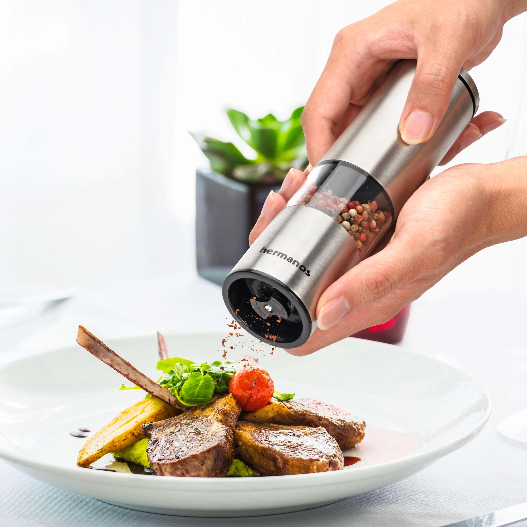 Peper en Zoutmolen Set Handmatig Zilver - Oslo - 19cm