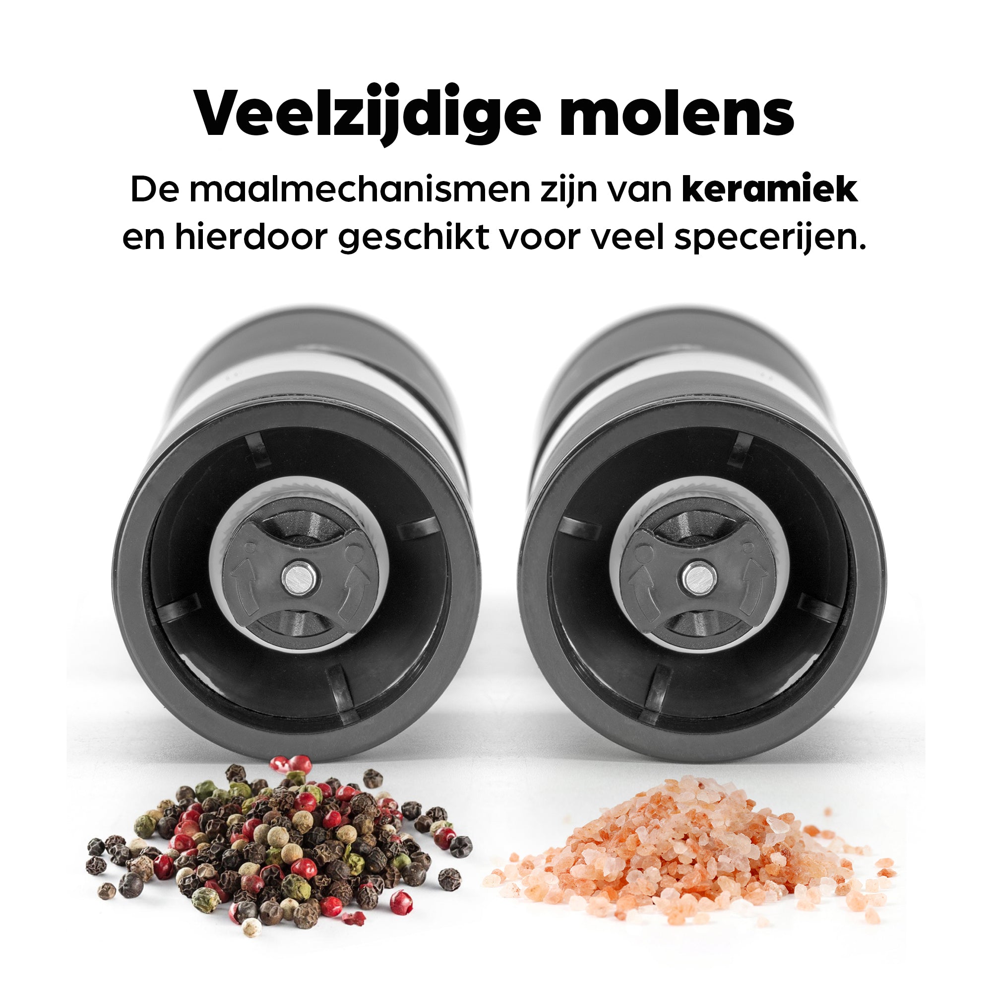 Peper en Zoutmolen Set Handmatig Zwart - Oslo - 19cm