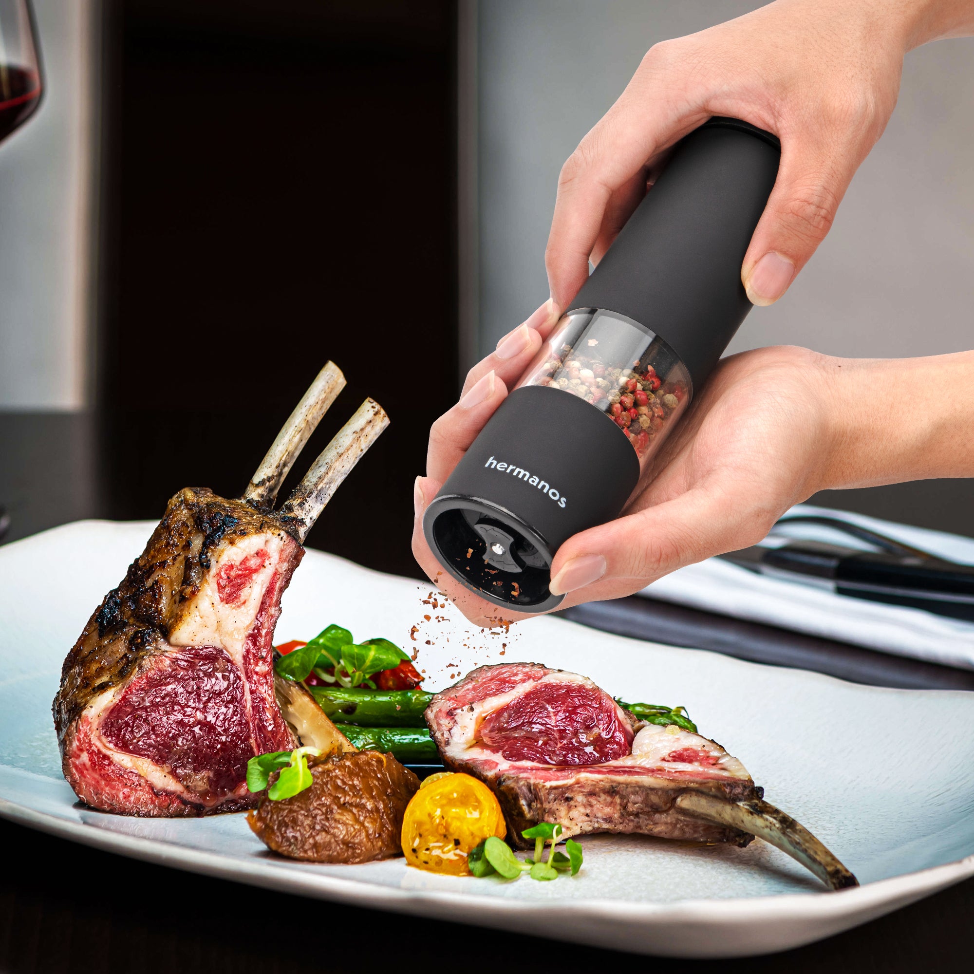 Peper-en Zoutmolen Set Handmatig Zwart - Oslo - 19cm