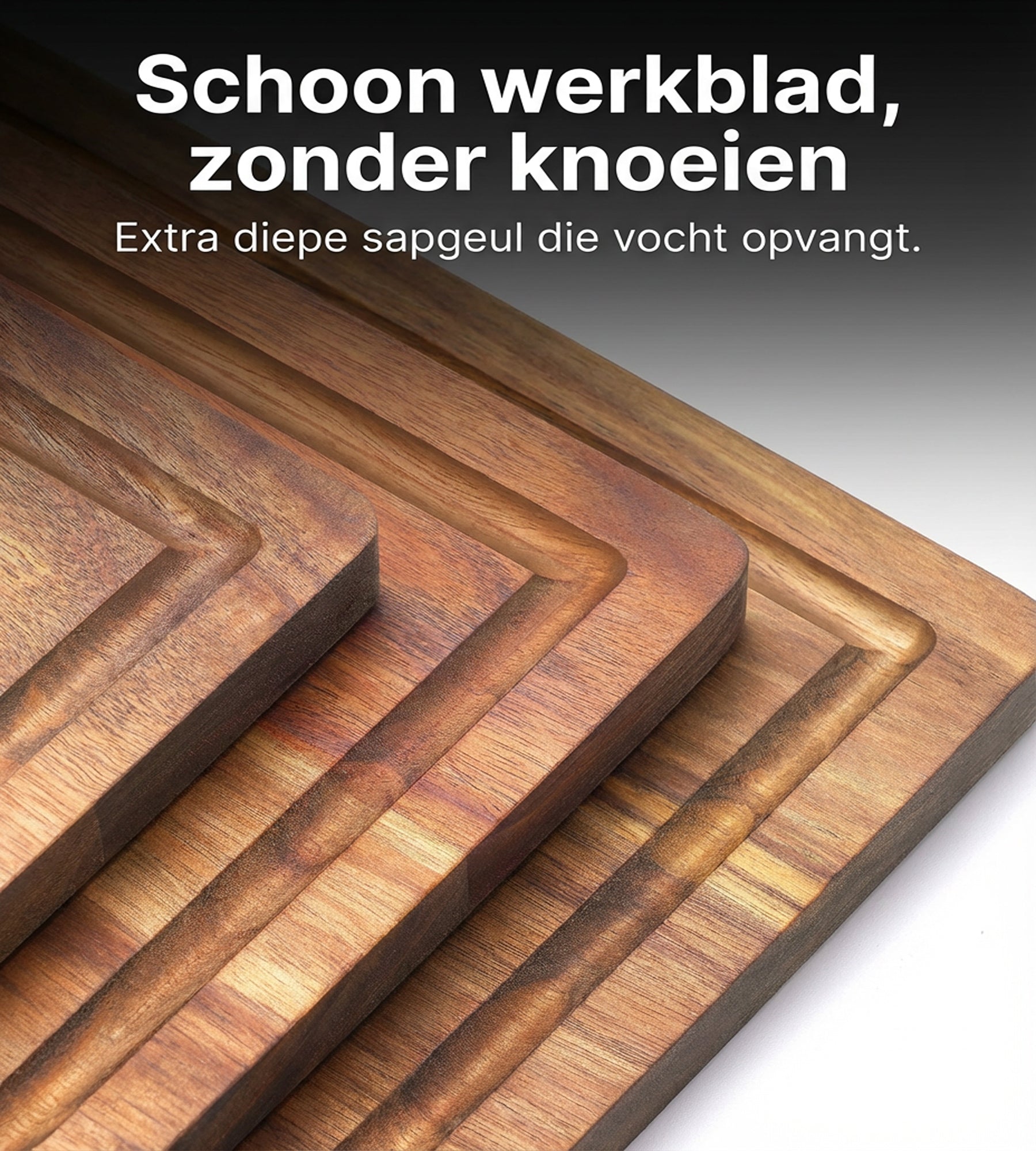 Snijplankenset met Houder - Acaciahout - 3 stuks