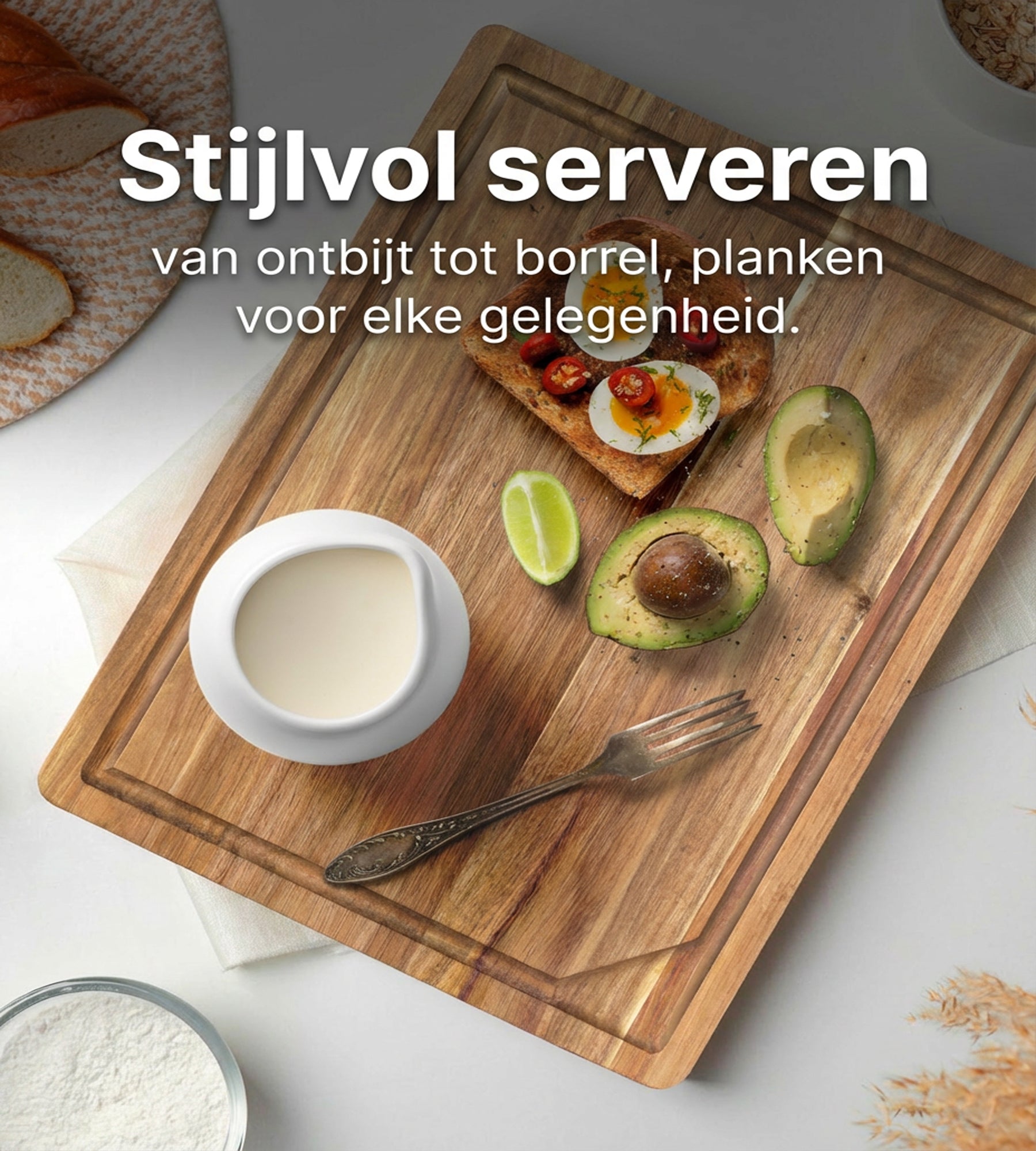 Snijplankenset met Houder - Acaciahout - 3 stuks