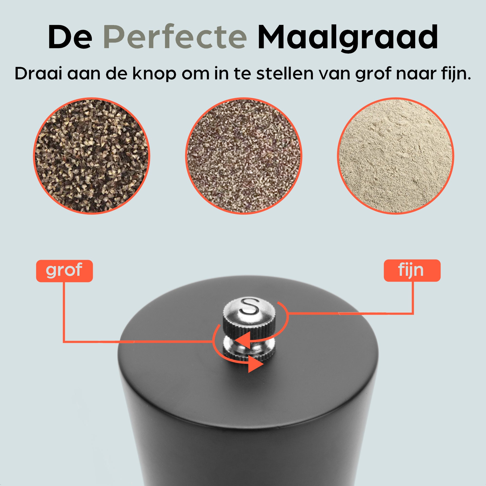 Peper en Zoutmolen Set Handmatig Zwart - Bali - 22cm