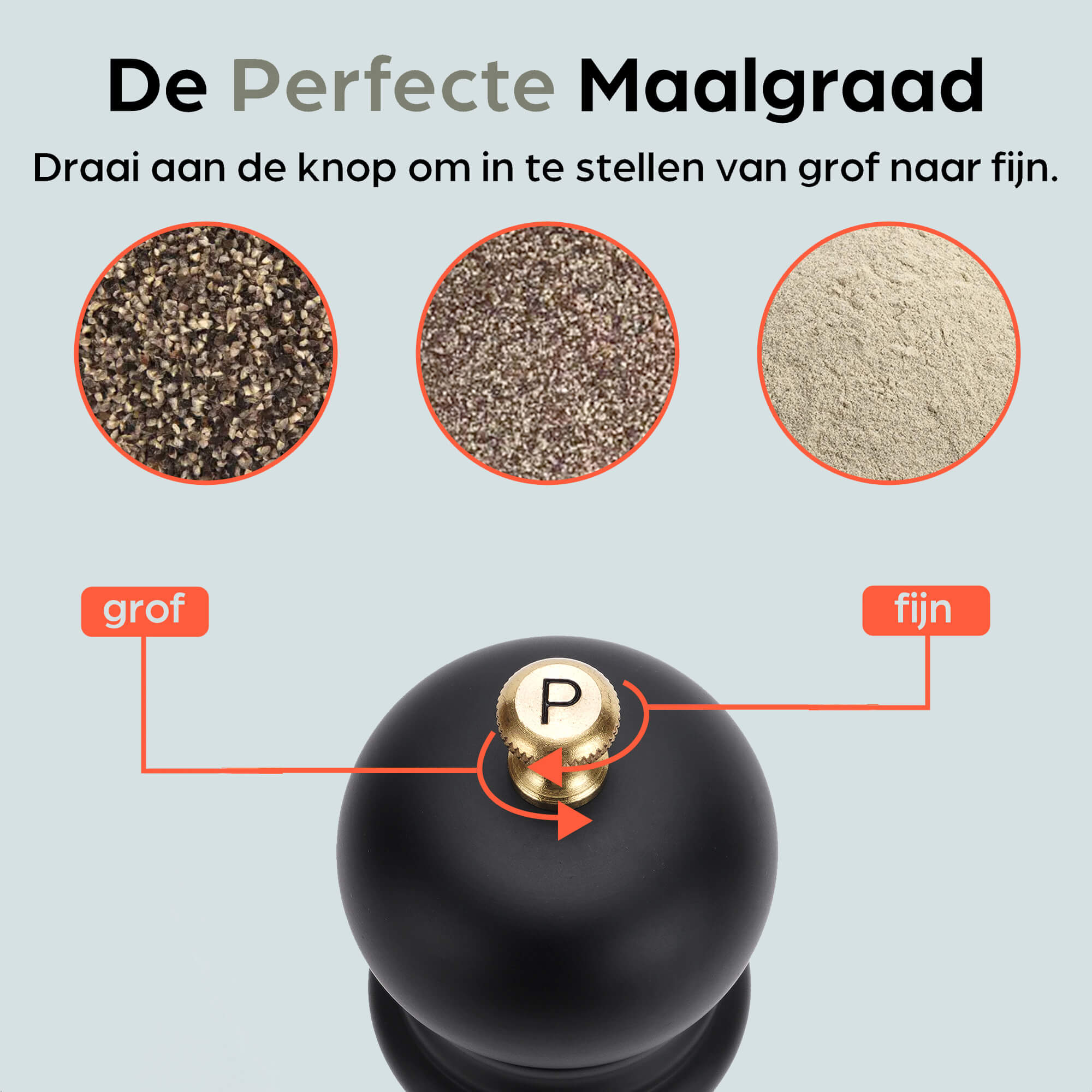 Peper en Zoutmolen Set Handmatig Zwart-Wit - Rome - 22cm