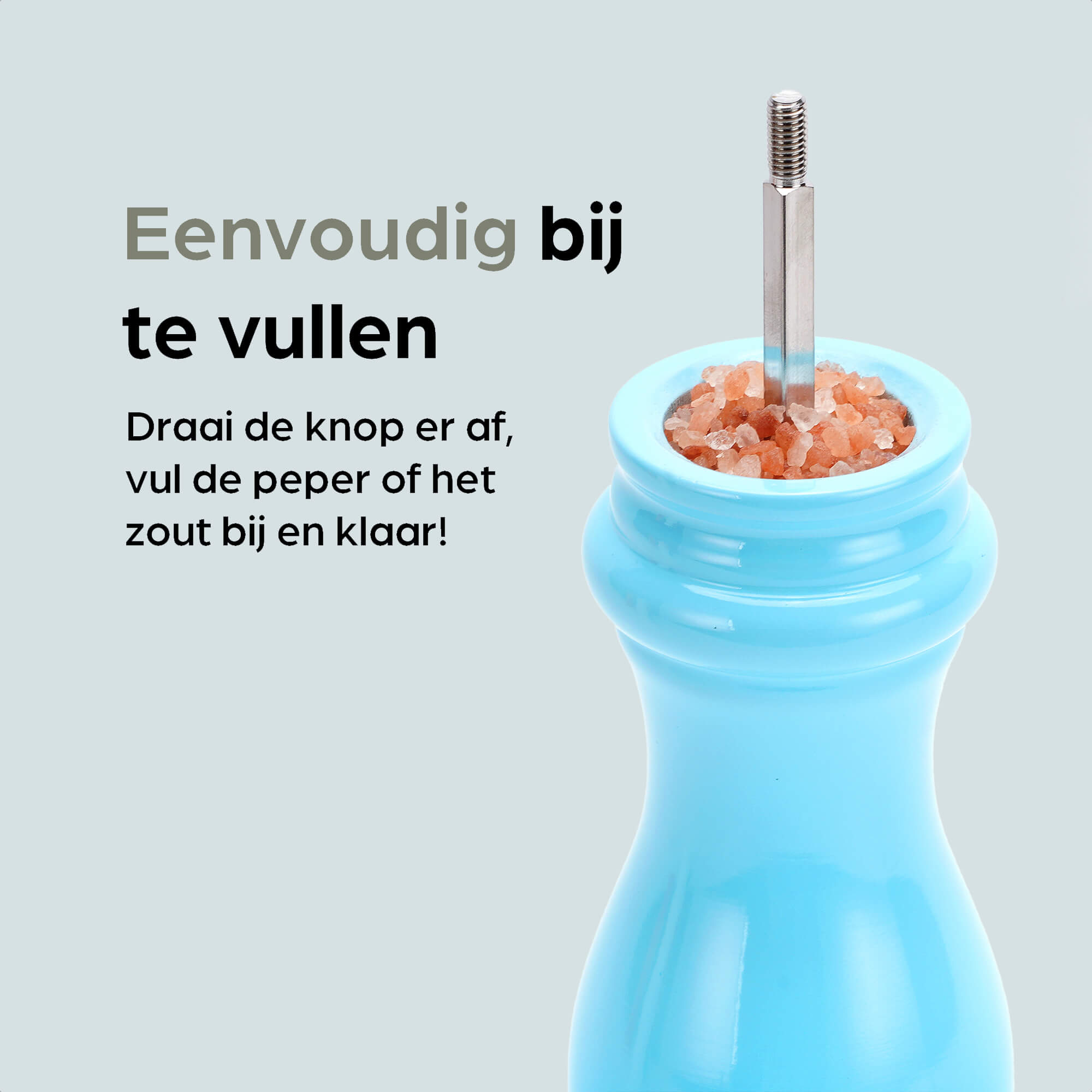 Peper en Zoutmolen Set Handmatig Blauw - Rome - 22 cm