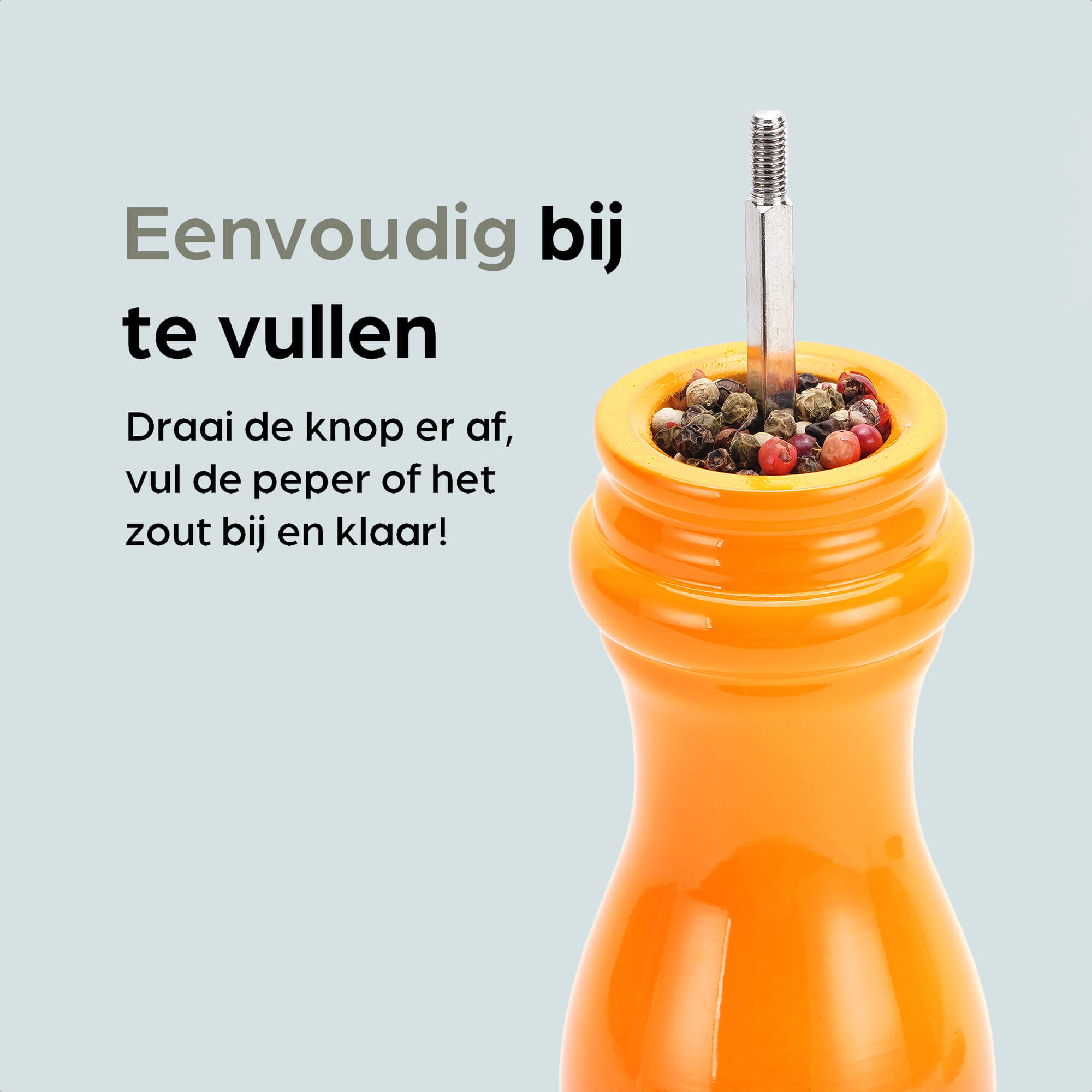 Peper- en Zoutmolen Set Handmatig Oranje - Rome - 22cm