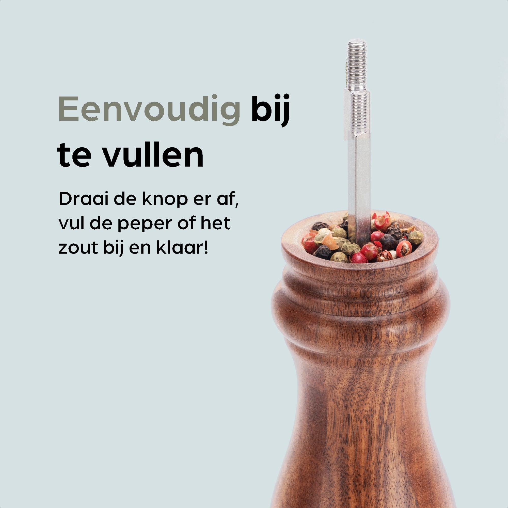 Peper-en Zoutmolen Set Handmatig Bruin - Lyon - 22cm