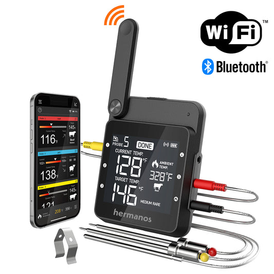 BBQ Thermometer WiFi + Bluetooth - 2 meetsondes