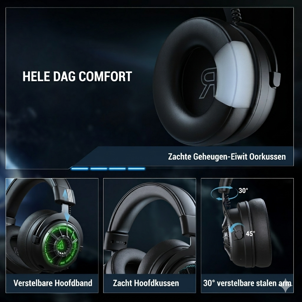 Gaming Headset Draadloos met Microfoon - PS5 PC Xbox Switch - Eksa