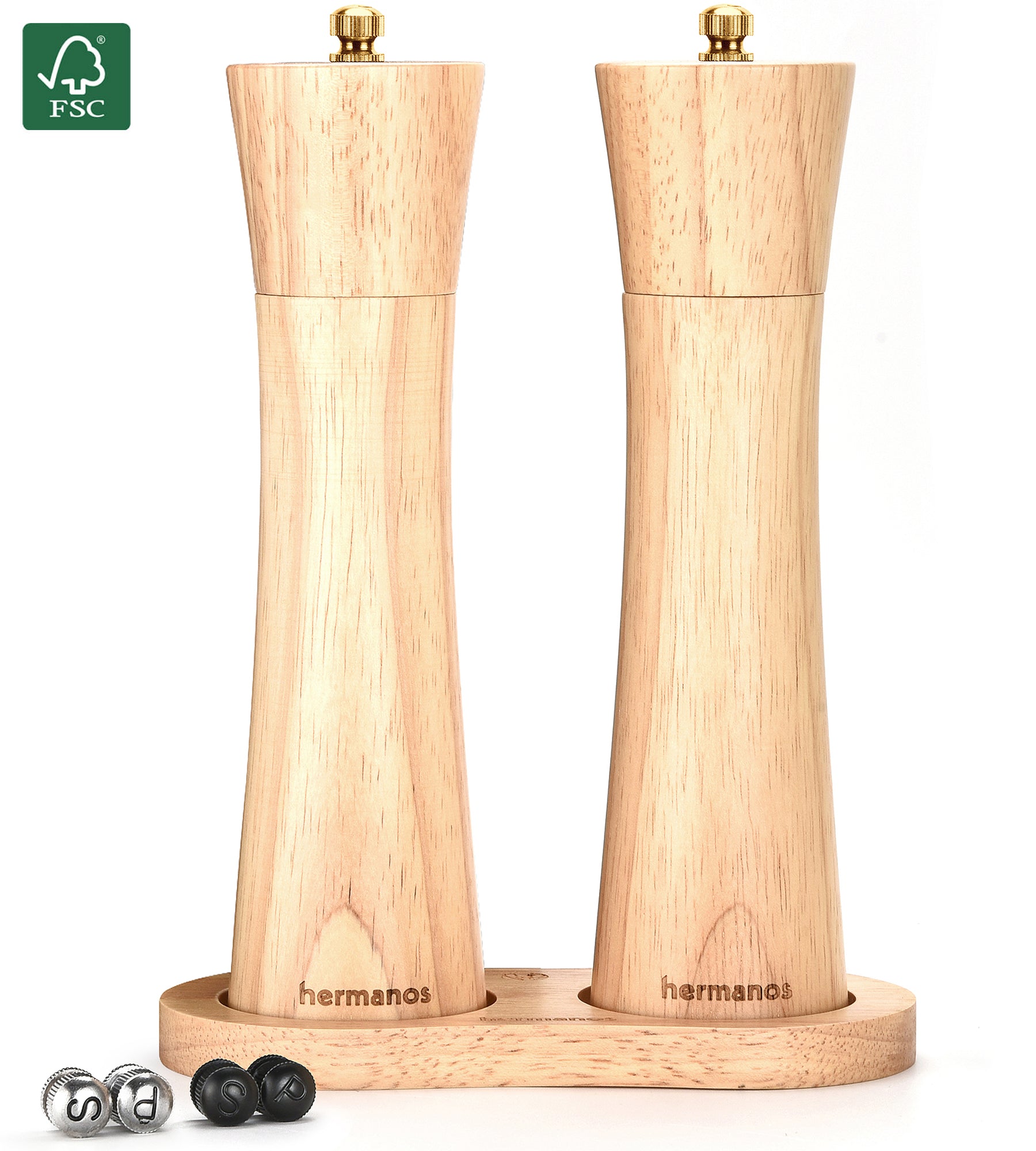 Peper-en Zoutmolen Set Handmatig Blank - Bali - 22cm