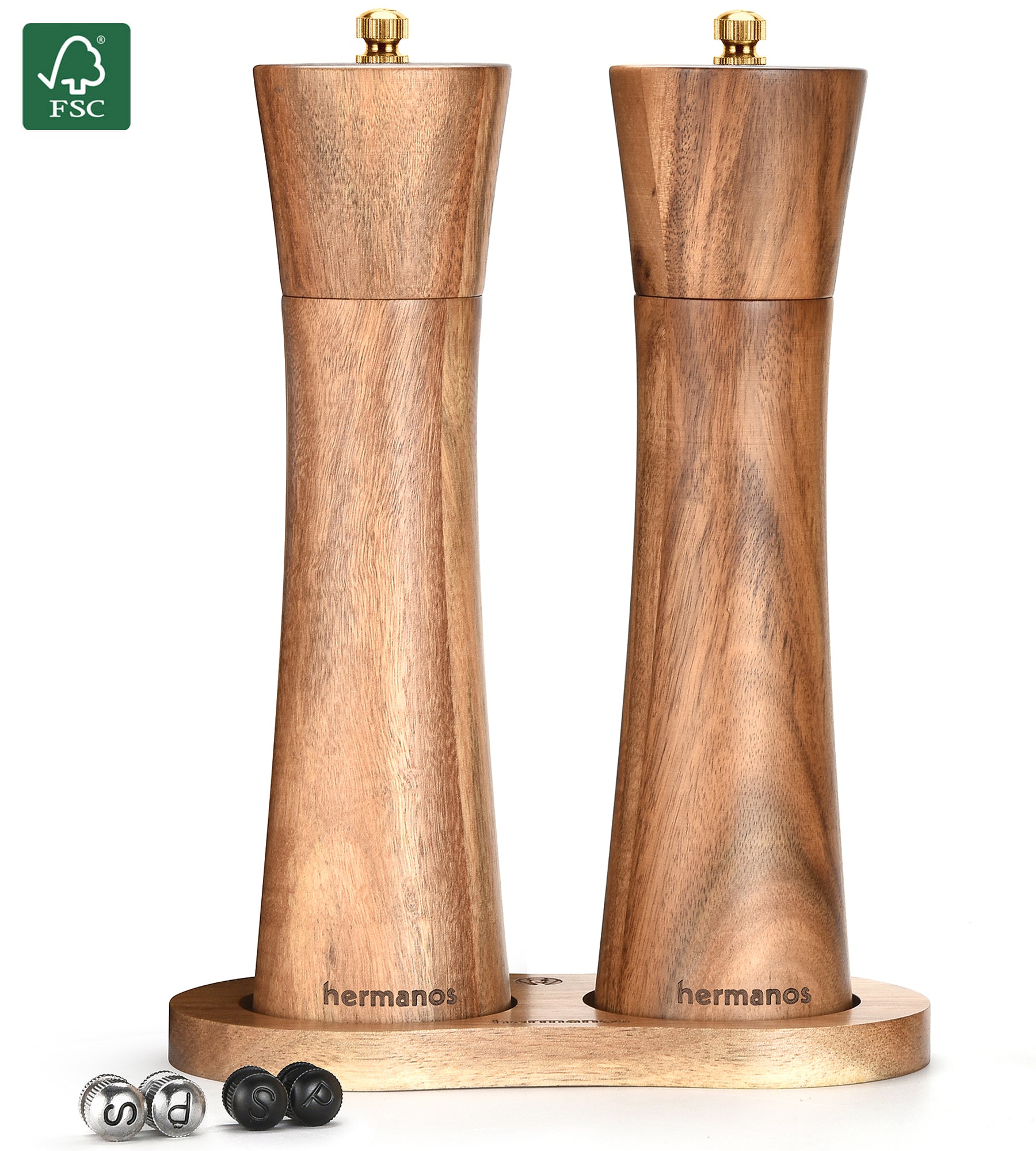 Peper-en Zoutmolen Set Handmatig Bruin - Bali - 22cm
