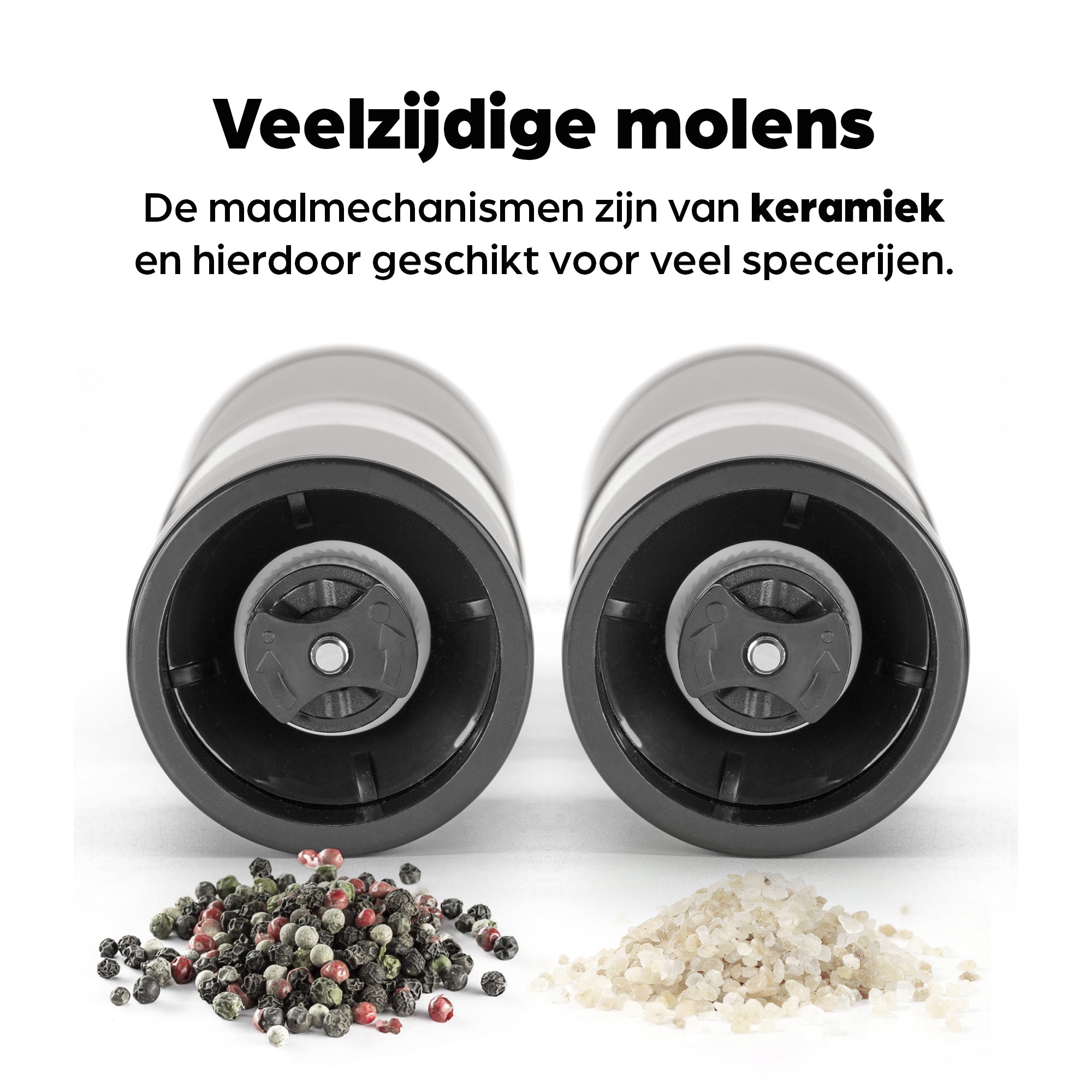 Peper en Zoutmolen Set Handmatig Bruin - Oslo - 19cm