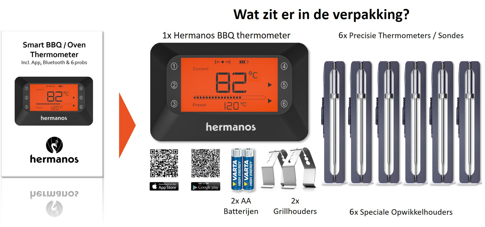 Grillthermometer - 6 Sonden - HBBQT03