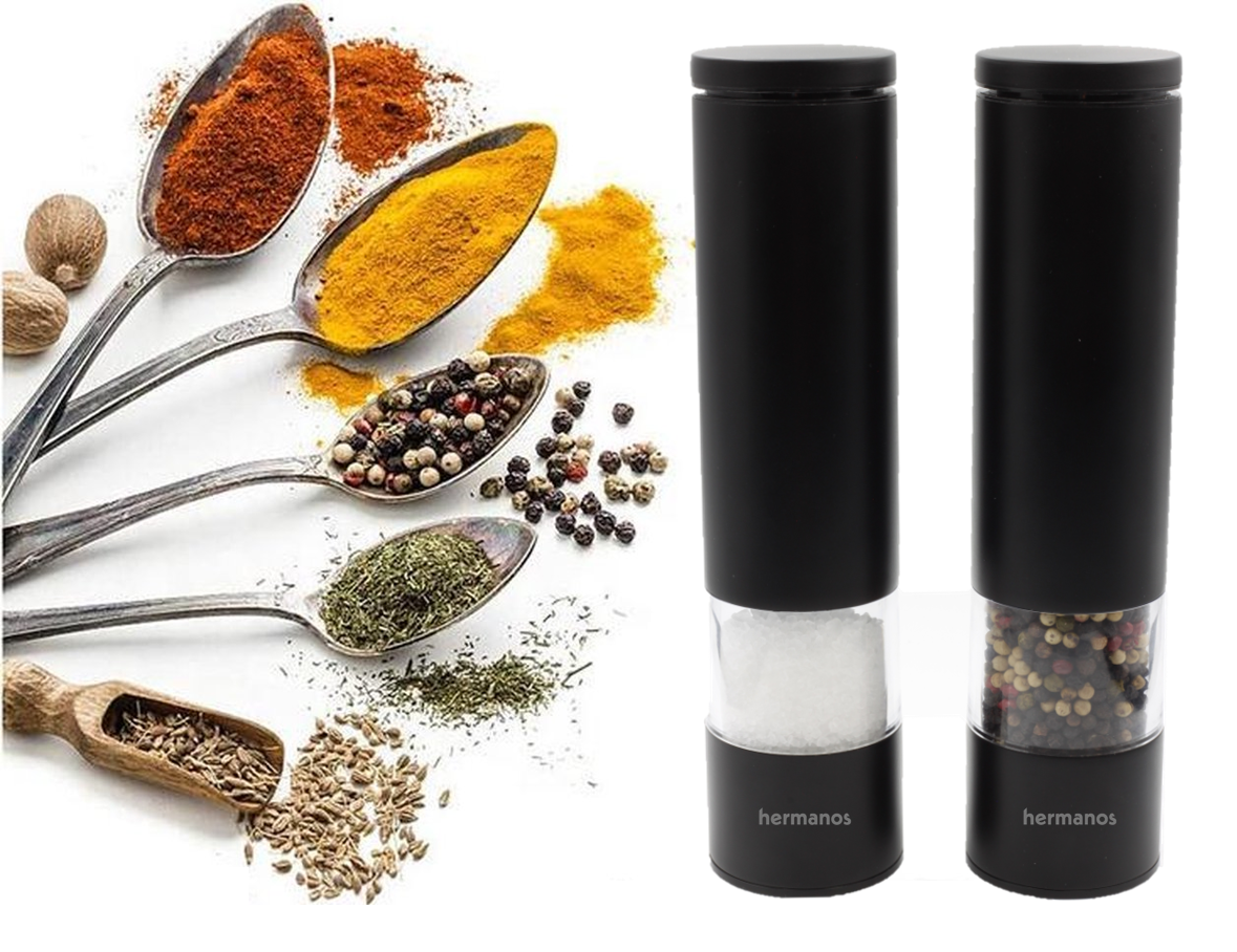 Pepper &amp; Salt Grinder Set Electric - Black